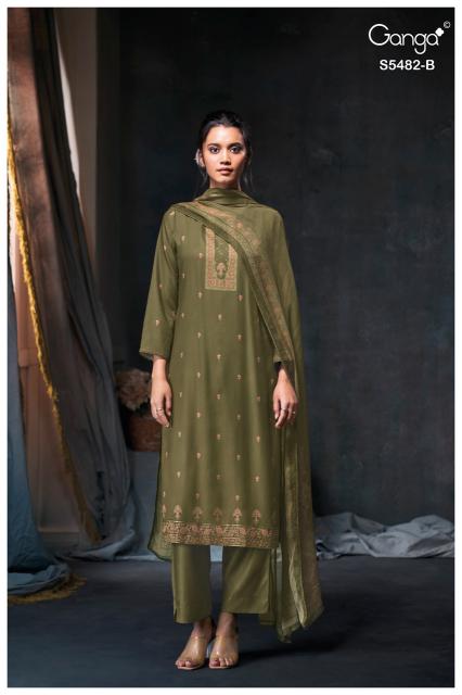 Ganga mohini 5482 chanderi dress material wholesale in mumbai